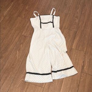 White Jumpsuit with Black Polka Dots